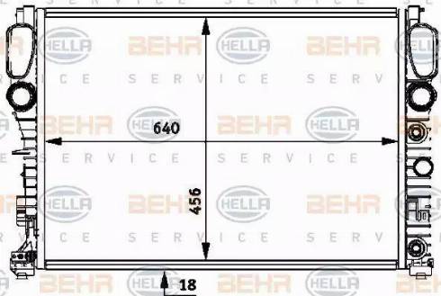 BEHR HELLA Service 8MK 376 718-014 - Радиатор, охлаждение двигателя autospares.lv