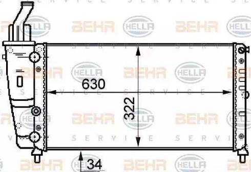 BEHR HELLA Service 8MK 376 718-081 - Радиатор, охлаждение двигателя autospares.lv