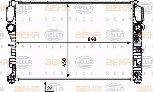 BEHR HELLA Service 8MK 376 718-024 - Радиатор, охлаждение двигателя autospares.lv