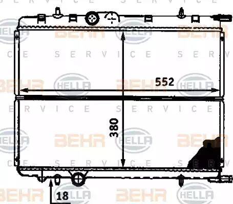 BEHR HELLA Service 8MK 376 718-141 - Радиатор, охлаждение двигателя autospares.lv