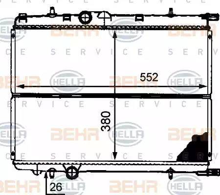 BEHR HELLA Service 8MK 376 718-151 - Радиатор, охлаждение двигателя autospares.lv