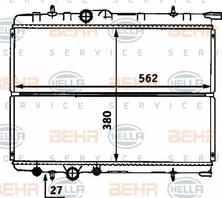 BEHR HELLA Service 8MK 376 718-161 - Радиатор, охлаждение двигателя autospares.lv