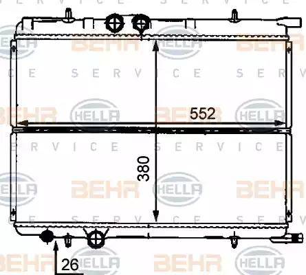 BEHR HELLA Service 8MK 376 718-181 - Радиатор, охлаждение двигателя autospares.lv