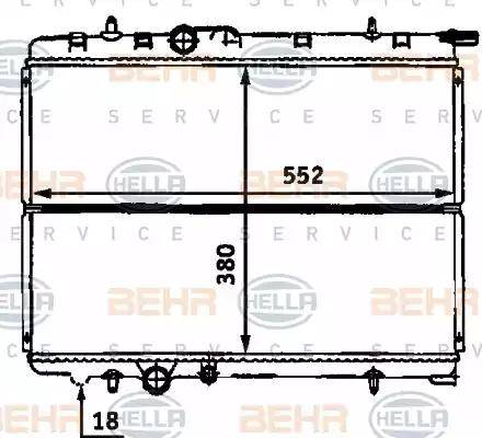 BEHR HELLA Service 8MK 376 718-131 - Радиатор, охлаждение двигателя autospares.lv