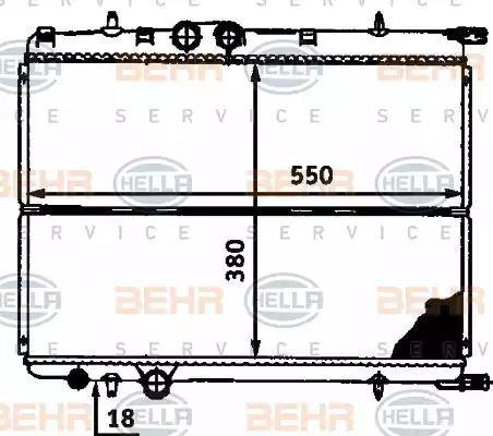 BEHR HELLA Service 8MK 376 718-171 - Радиатор, охлаждение двигателя autospares.lv