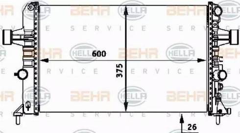 BEHR HELLA Service 8MK 376 718-334 - Радиатор, охлаждение двигателя autospares.lv