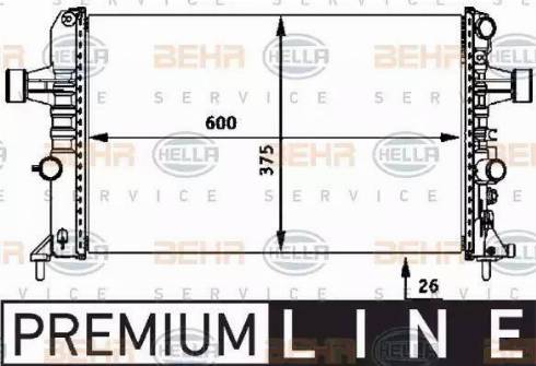 BEHR HELLA Service 8MK 376 718-331 - Радиатор, охлаждение двигателя autospares.lv