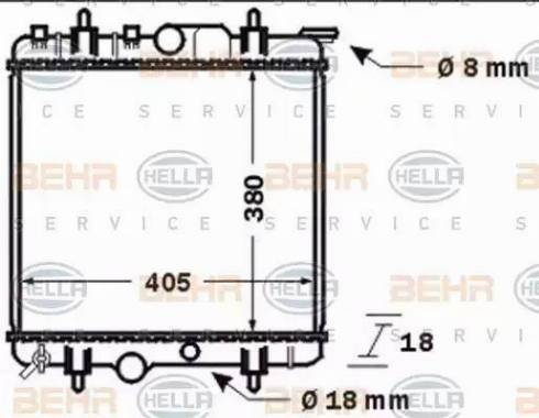 BEHR HELLA Service 8MK 376 718-241 - Радиатор, охлаждение двигателя autospares.lv