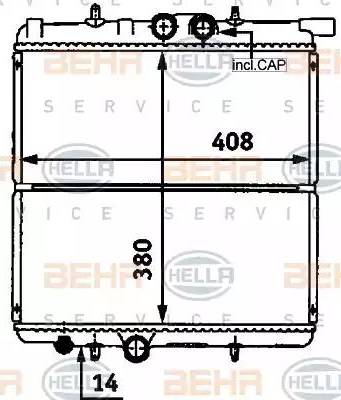 BEHR HELLA Service 8MK 376 718-251 - Радиатор, охлаждение двигателя autospares.lv