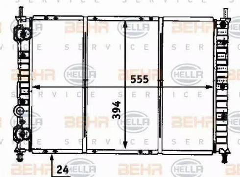 BEHR HELLA Service 8MK 376 718-211 - Радиатор, охлаждение двигателя autospares.lv