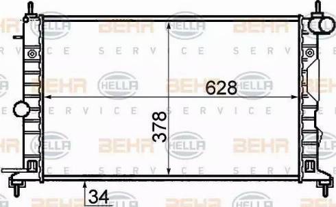 BEHR HELLA Service 8MK 376 718-731 - Радиатор, охлаждение двигателя autospares.lv