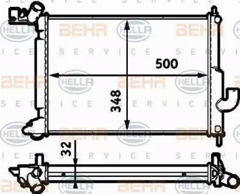 BEHR HELLA Service 8MK 376 718-721 - Радиатор, охлаждение двигателя autospares.lv