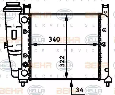 BEHR HELLA Service 8MK 376 713-491 - Радиатор, охлаждение двигателя autospares.lv