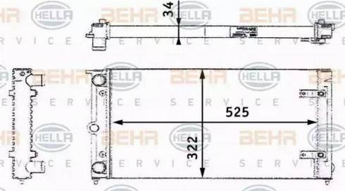 BEHR HELLA Service 8MK 376 713-461 - Радиатор, охлаждение двигателя autospares.lv