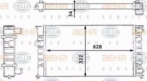 BEHR HELLA Service 8MK 376 713-424 - Радиатор, охлаждение двигателя autospares.lv