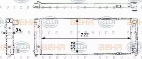 BEHR HELLA Service 8MK 376 713-471 - Радиатор, охлаждение двигателя autospares.lv