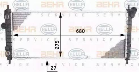 BEHR HELLA Service 8MK 376 713-594 - Радиатор, охлаждение двигателя autospares.lv