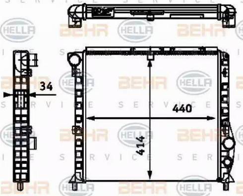 BEHR HELLA Service 8MK 376 713-561 - Радиатор, охлаждение двигателя autospares.lv