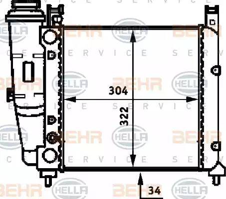 BEHR HELLA Service 8MK 376 713-501 - Радиатор, охлаждение двигателя autospares.lv