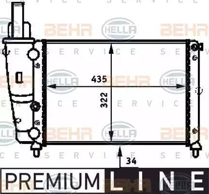 BEHR HELLA Service 8MK 376 713-511 - Радиатор, охлаждение двигателя autospares.lv