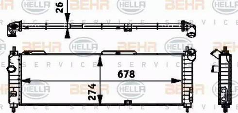 BEHR HELLA Service 8MK 376 713-574 - Радиатор, охлаждение двигателя autospares.lv