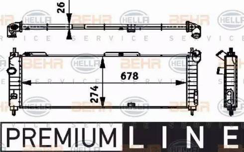 BEHR HELLA Service 8MK 376 713-571 - Радиатор, охлаждение двигателя autospares.lv