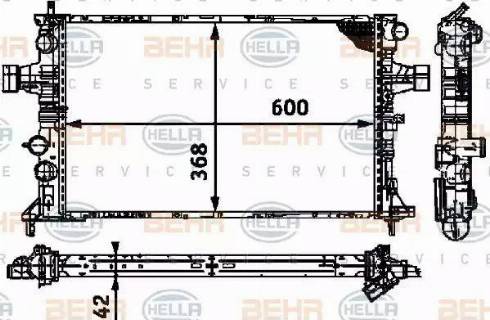 BEHR HELLA Service 8MK 376 713-004 - Радиатор, охлаждение двигателя autospares.lv