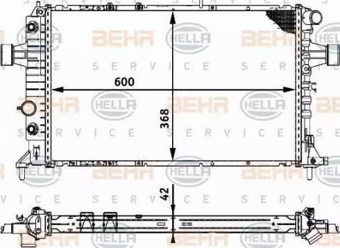 BEHR HELLA Service 8MK 376 713-014 - Радиатор, охлаждение двигателя autospares.lv