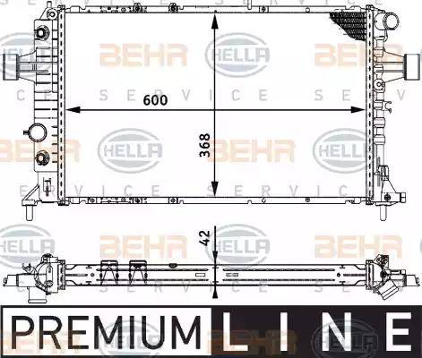 BEHR HELLA Service 8MK 376 713-011 - Радиатор, охлаждение двигателя autospares.lv