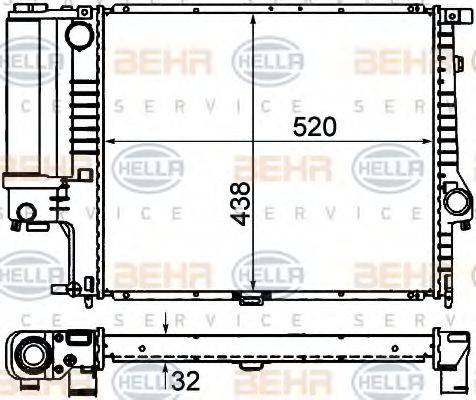 BEHR HELLA Service 8MK 376 713-084 - Радиатор, охлаждение двигателя autospares.lv