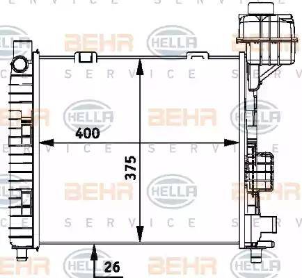 BEHR HELLA Service 8MK 376 713-034 - Радиатор, охлаждение двигателя autospares.lv