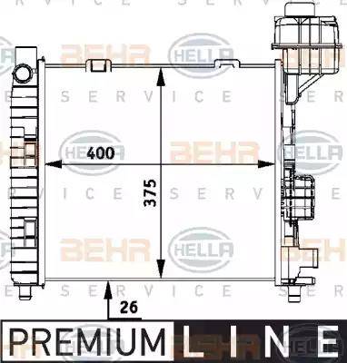 BEHR HELLA Service 8MK 376 713-031 - Радиатор, охлаждение двигателя autospares.lv