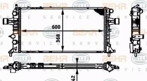 BEHR HELLA Service 8MK 376 713-021 - Радиатор, охлаждение двигателя autospares.lv