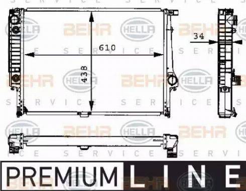 BEHR HELLA Service 8MK 376 713-071 - Радиатор, охлаждение двигателя autospares.lv