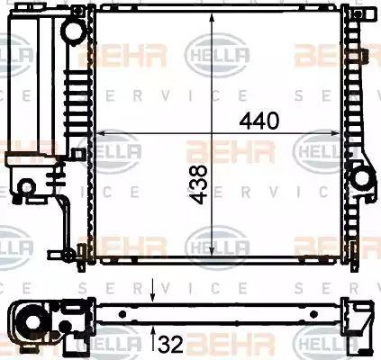 BEHR HELLA Service 8MK 376 713-124 - Радиатор, охлаждение двигателя autospares.lv