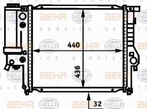 BEHR HELLA Service 8MK 376 713-174 - Радиатор, охлаждение двигателя autospares.lv