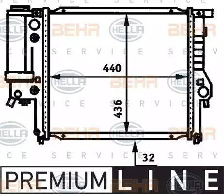 BEHR HELLA Service 8MK 376 713-171 - Радиатор, охлаждение двигателя autospares.lv