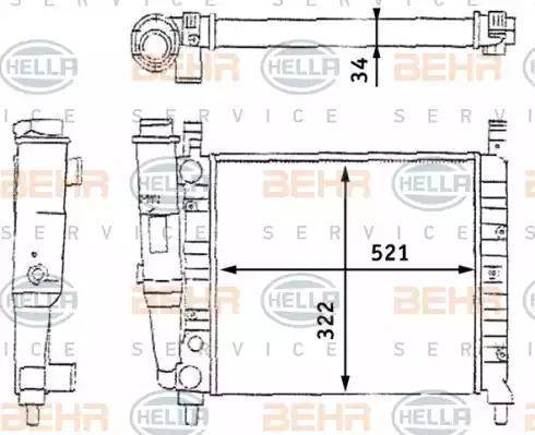 BEHR HELLA Service 8MK 376 713-391 - Радиатор, охлаждение двигателя autospares.lv