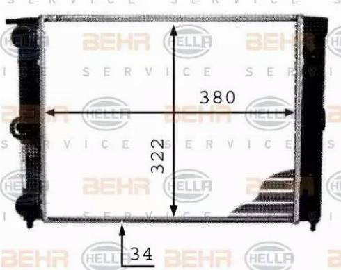 BEHR HELLA Service 8MK 376 713-344 - Радиатор, охлаждение двигателя autospares.lv