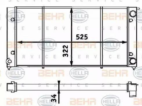 BEHR HELLA Service 8MK 376 713-304 - Радиатор, охлаждение двигателя autospares.lv