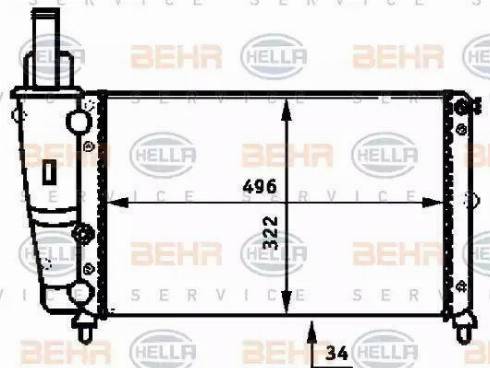 BEHR HELLA Service 8MK 376 713-381 - Радиатор, охлаждение двигателя autospares.lv