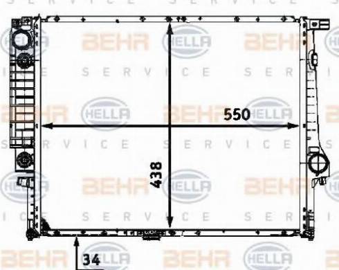 BEHR HELLA Service 8MK 376 713-254 - Радиатор, охлаждение двигателя autospares.lv