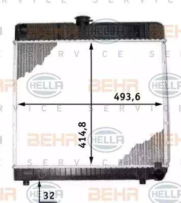 BEHR HELLA Service 8MK 376 713-211 - Радиатор, охлаждение двигателя autospares.lv