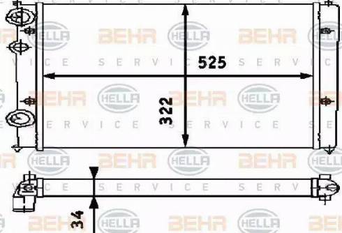 BEHR HELLA Service 8MK 376 713-754 - Радиатор, охлаждение двигателя autospares.lv