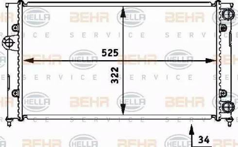 BEHR HELLA Service 8MK 376 713-764 - Радиатор, охлаждение двигателя autospares.lv