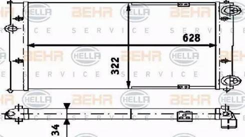 BEHR HELLA Service 8MK 376 713-731 - Радиатор, охлаждение двигателя autospares.lv