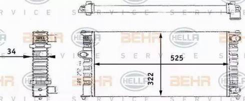 BEHR HELLA Service 8MK 376 713-721 - Радиатор, охлаждение двигателя autospares.lv