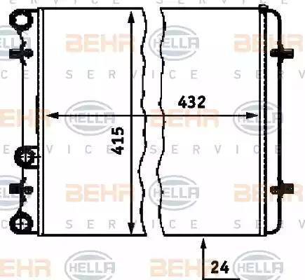 BEHR HELLA Service 8MK 376 713-771 - Радиатор, охлаждение двигателя autospares.lv