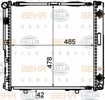 BEHR HELLA Service 8MK 376 712-444 - Радиатор, охлаждение двигателя autospares.lv