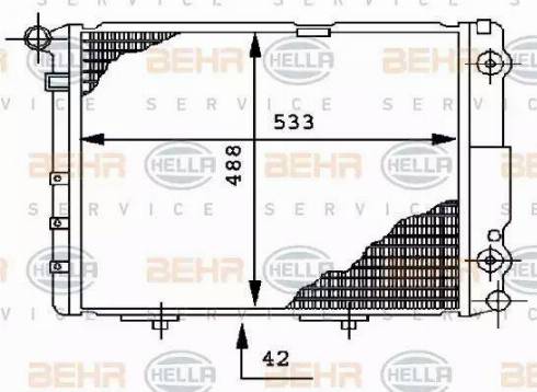 BEHR HELLA Service 8MK 376 712-454 - Радиатор, охлаждение двигателя autospares.lv